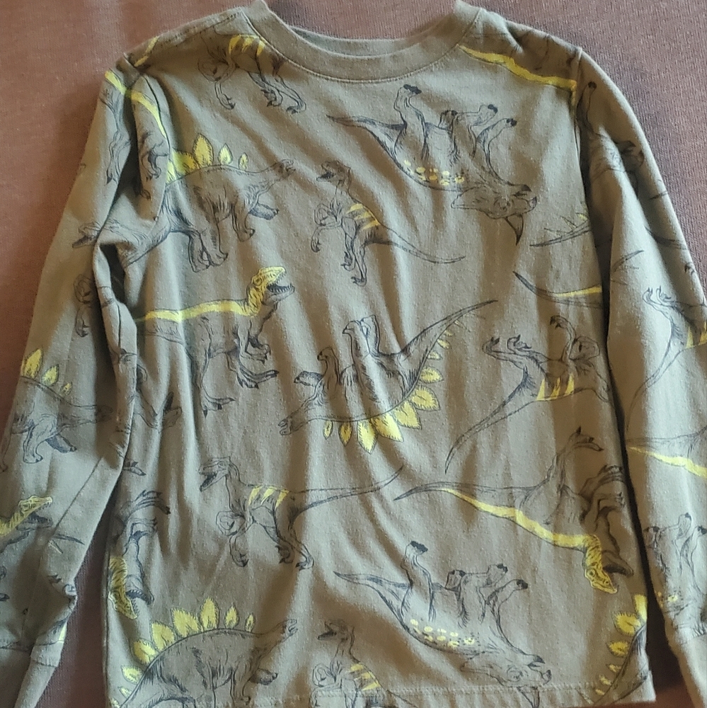 Cat & Jack Size 6/7 Green Dino Long Sleeve